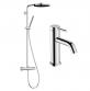 hansgrohe Pulsify S Puro 1jet & Tecturis komplet pakke til badev�relset - Krom