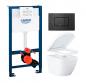 Grohe Euro kompakt toiletpakke inkl. s�de m/soft-close, mellem cisterne og mat sort betjening