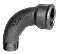 GF Sort bøjning 90 grader - Muffe/Nippel - 3/8