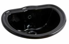 Lavabo Retro 50 h�ndvask t/nedf�ldning - Med overl�b - Blank sort