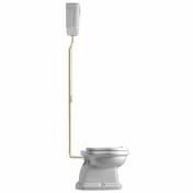 Retro HIGH toilet med messing r�r og P-l�s - Blank hvid