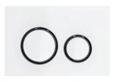 Geberit Sigma 50 Round betjeningsplade - Hvid/Sort krom