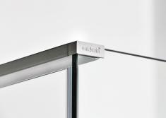 Unidrain Glassline topstang - Højrestillet brusevæg Unidrain Glassline topstang - Højrestillet brusevæg