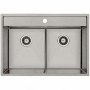 Lavabo Kubus 742 Soft Slim dobbelt k�kkenvask