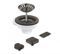 Grohe afl&oslash;bss&aelig;t til k&oslash;kkenvask inkl. drejeknap - B&oslash;rstet hard graphite