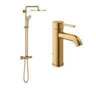 Grohe Essence & Euphoria komplet pakke til bad - B�rstet Cool Sunrise