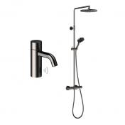 Damixa Silhouet Touchless komplet pakke til bad m/hovedbruser - B�rstet grafitgr�