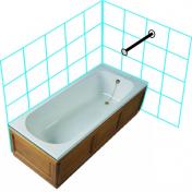 Van Der P Forh�ngstang frith�ngende 50cm komplet med flange - Rustfrit st�l