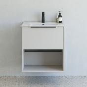 Dansani Mido+ Classic 61 m�bels�t m/Amber vask, 1 skuffe og �bent rum - Mat sand