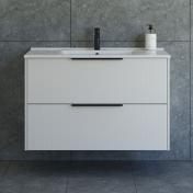 Dansani Mido+ Classic 101 m�bels�t m/Amber vask og 2 skuffer - Striber/mat sand