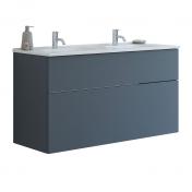 Dansani Luna 121 m�bels�t m/dobbelt Kantate vask, h�j skuffe og indretning - Gr� mat