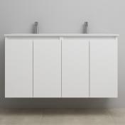 Sanibell Online 121 m�bels�t m/4 grebsfri l�ger og dobbeltvask - Mat hvid - Flatpack