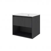 Sanibell Proline 60 m�bels�t m/1 skuffe og hylde - Uden hanehul - Sort eg