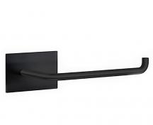 Beslagsboden toiletpapirholder - Kantet roset - Selvkl�bende - Mat sort