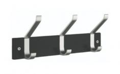 Beslagsboden knager�kke m/3 dobbeltknager - Mat sort/alu