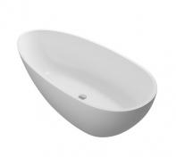 Str�mberg Castel fritst�ende badekar 1680 x 820mm - Mat hvid