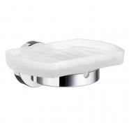 Smedbo Home sæbeskål til væg - Krom/Mat glas