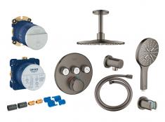 Grohe SmartControl komplet brusesystem med SmartActive brus til indbygning/loft - B�rstet Hard Graphite