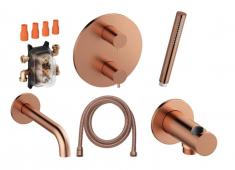 Damixa Silhouet komplet indbygningspakke til badekar � B�rstet kobber