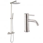 Cass�e Crystal Cut komplet pakke til badev�relset - B�rstet st�l