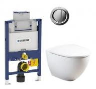 Ifö Sign Art toiletpakke inkl. lav cisterne, krom trykknap og sæde m/soft-close