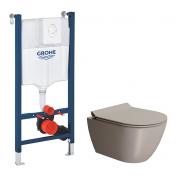 GSI Pura Tortora 50 toiletpakke inkl. s�de m. softclose, cisterne og hvid betjening