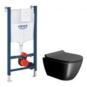 GSI Pura Ardesia 50 toiletpakke inkl. s�de m. softclose, cisterne og hvid betjening