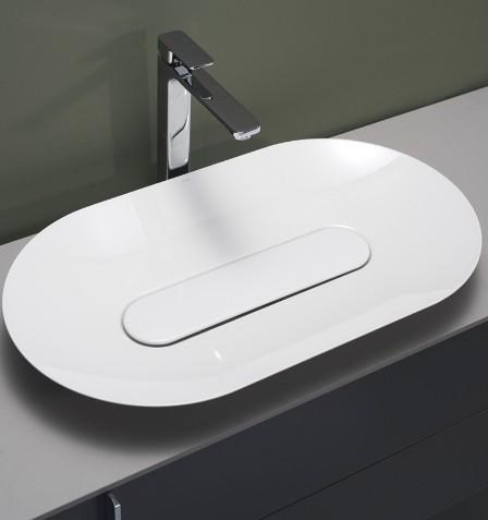 Hafa Edge 70 oval fritst&aring;ende bowlevask - Uden overl&oslash;b