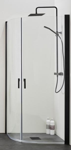 Hafa Igloo Pro bruseafsk&aelig;rmning - 80x80 cm - Klar glas/mat sort