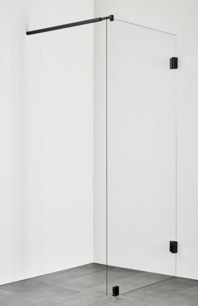 Hafa Infinity brusevæg - Klar glas - Mat sort - 90 cm Hafa Infinity brusevæg - Klar glas - Mat sort - 90 cm
