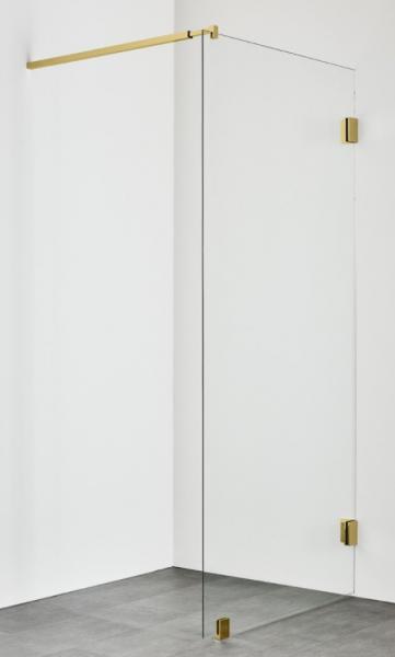 Hafa Infinity brusev&aelig;g - Klar glas - Messing - 90 cm