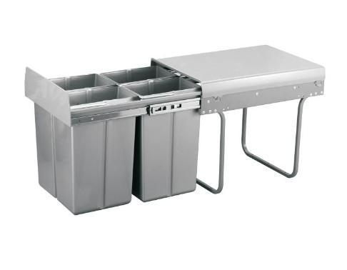 Affaldssystem m/4 stk 10 L spande - Gr&aring;