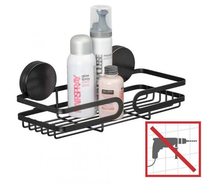 Wenko Pavia brusehylde - Mat sort - Skruefri Wenko Pavia brusehylde - Mat sort - Skruefri