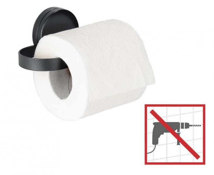 Wenko Pavia toiletpapirholder - Mat sort - Skruefri Wenko Pavia toiletpapirholder - Mat sort - Skruefri