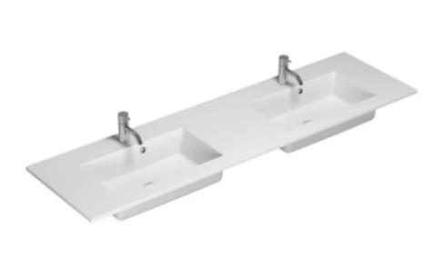 Dansani Minore 160 dobbelt m&oslash;belvask - 2 hanehuller - Hvid mat