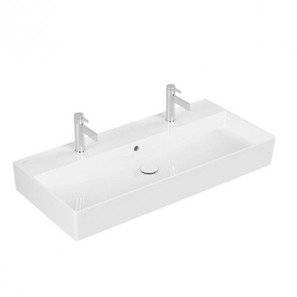 V&B Memento 2.0 100 h&aring;ndvask t/v&aelig;g - Med 2 hanehuller - Ceramic+