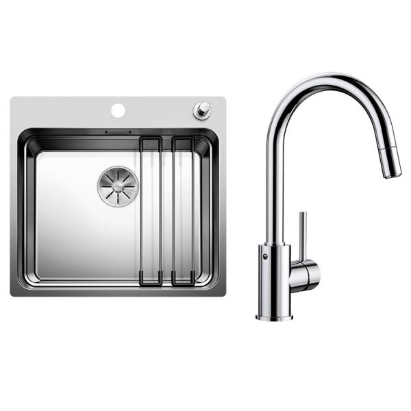 Blanco Etagon 500-IF/A k&oslash;kkenvask m/Mida-S k&oslash;kkenarmatur