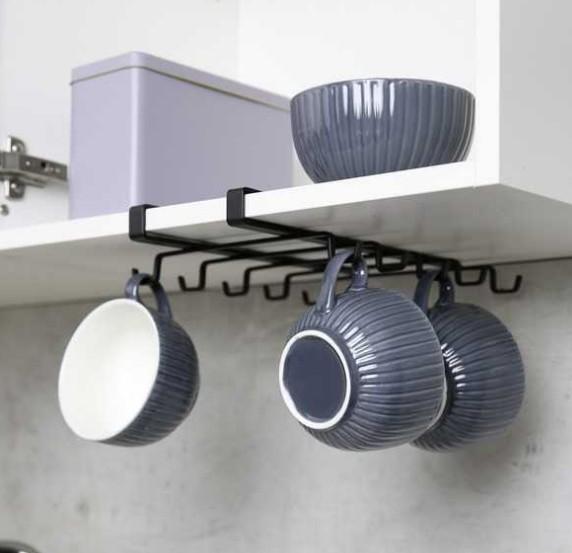 Wenko dobbelt kopholder til k&oslash;kkenoverskab - Sort