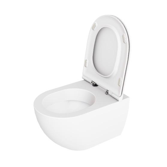 Lavabo Comoda rimless v&aelig;gh&aelig;ngt toilet inkl. EasyClean og s&aelig;de m/soft-close - Hvid