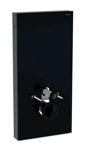 Geberit Monolith cisterne til v&aelig;gh&aelig;ngt toilet - Sort glas og sort ramme