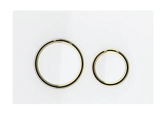 Geberit Sigma 50 Round betjeningsplade - Hvid/Messing