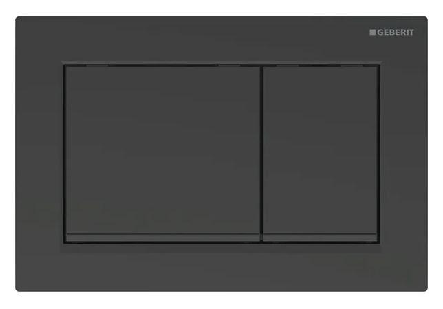 Geberit Omega 20 Square betjeningsplade easy-to-clean-belagt - Mat sort/sort