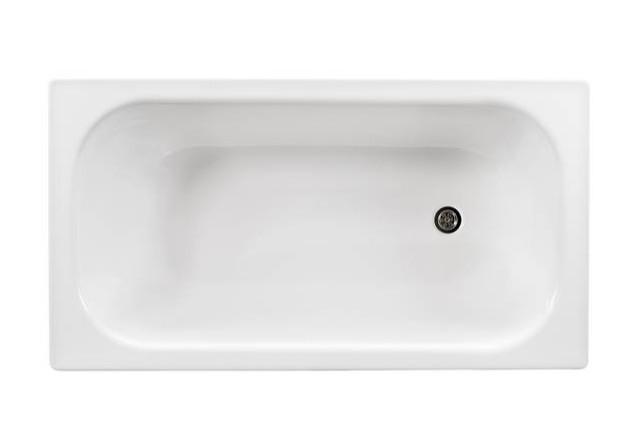 Gustavsberg badekar t/indbygning - 130 x 70 - 1 rygl&aelig;n