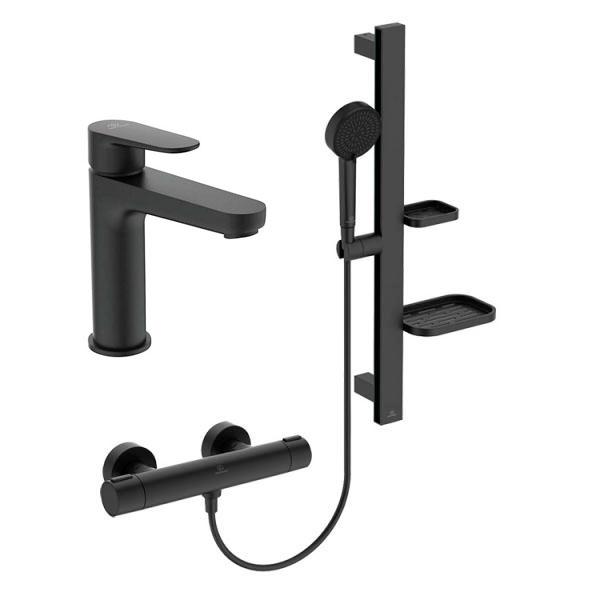 Ideal Standard Alu+ komplet pakke til badev&aelig;relse - Silk black