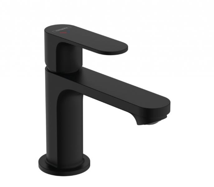 Hansgrohe Rebris S 80 h&aring;ndvaskarmatur m/CoolStart og bundventil - Mat sort
