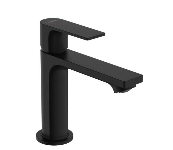 hansgrohe Rebris E 110 h&aring;ndvaskarmatur m/Coolstart og l&oslash;ft-op bundventil - Mat sort