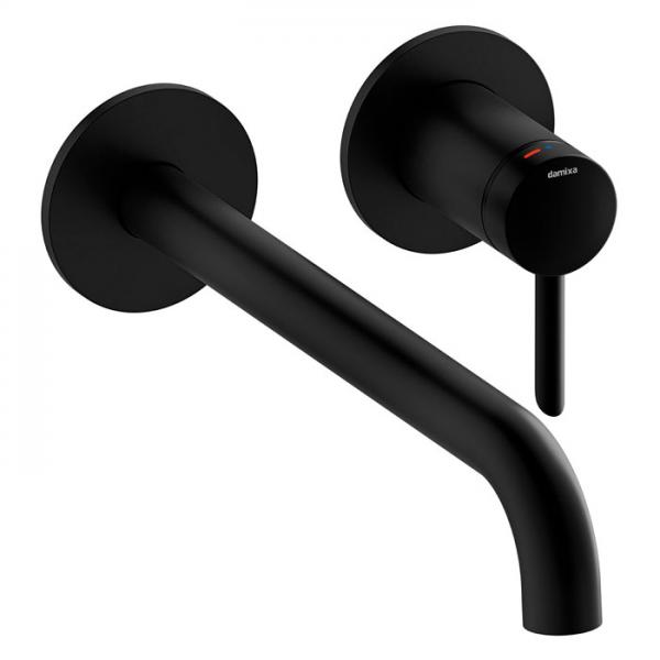 Damixa Iris h&aring;ndvaskarmatur til indbygning m/Koldstart - 250 mm - Mat sort