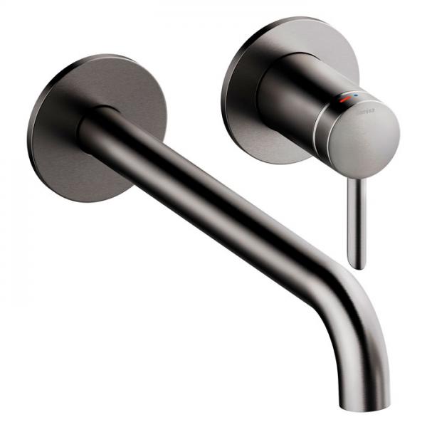 Damixa Iris h&aring;ndvaskarmatur til indbygning m/Koldstart - 250 mm - B&oslash;rstet grafitgr&aring;