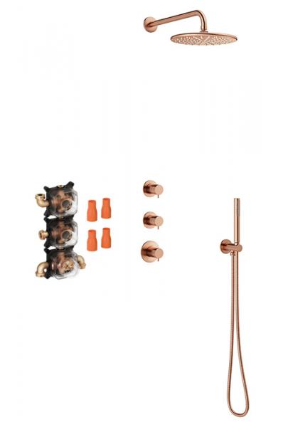 Damixa Silhouet XS 1 komplet brusesystem til indbygning - Børstet kobber Damixa Silhouet XS 1 komplet brusesystem til indbygning - Børstet kobber