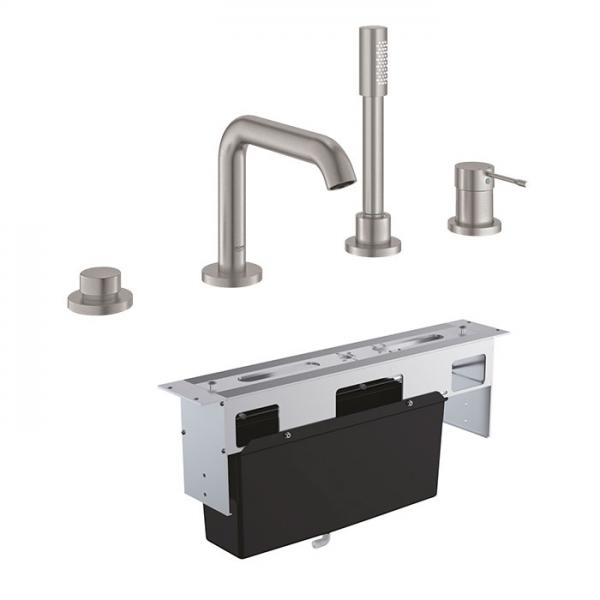 Grohe Essence komplet badekararmatur t/karkant - Supersteel